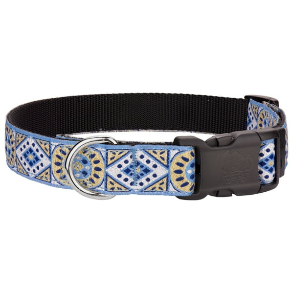 Country Brook Petz® Deluxe Silver & Gold Diamonds Ribbon Dog Collar, Medium
