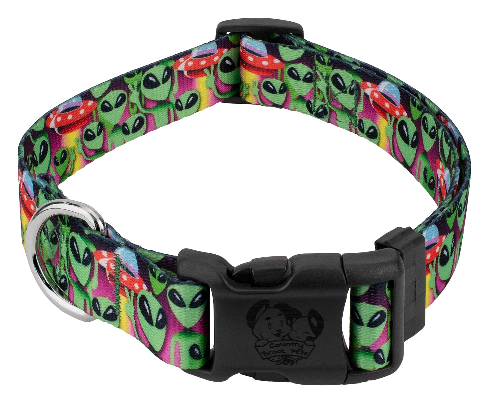 Country Brook Petz Deluxe Space Aliens Dog Collar Made in the U.S.A. Small