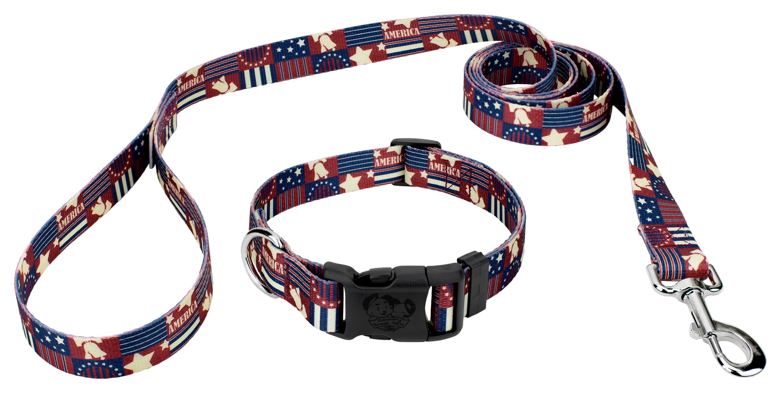 Country Brook Petz® Spirit of '76 Everyday Dog Collar and Leash, Small
