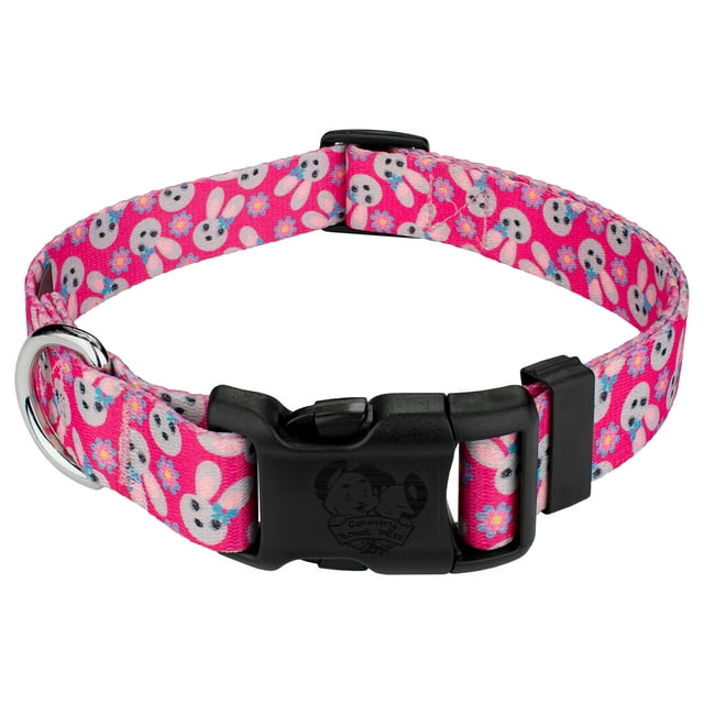 Country Brook Petz® Deluxe Spring Bunnies Dog Collar - Made in The U.S.A., Medium