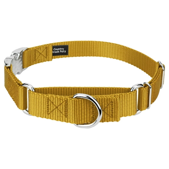 Country Brook Petz® Gold Heavyduty Nylon Martingale with Premium Buckle, Small