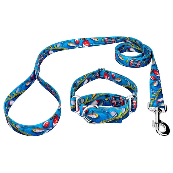 Country Brook Petz® Gone Fishin' Martingale Dog Collar and Leash, Medium