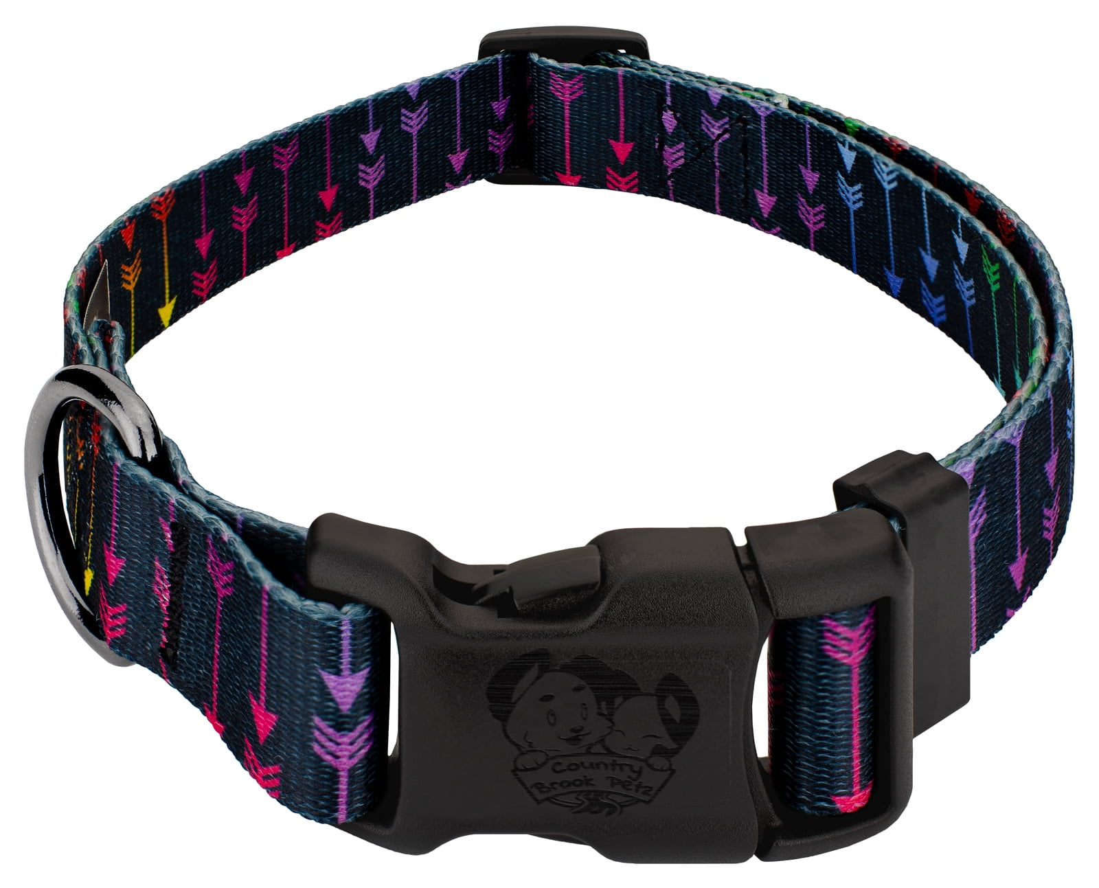 Country Brook Petz® Gunmetal Colorful Arrows Everyday Dog Collar - USA ...