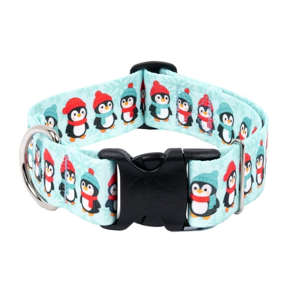 Country Brook Petz® HossFit Jr Wide Deluxe Dog Collar, Penguin Pals, Medium