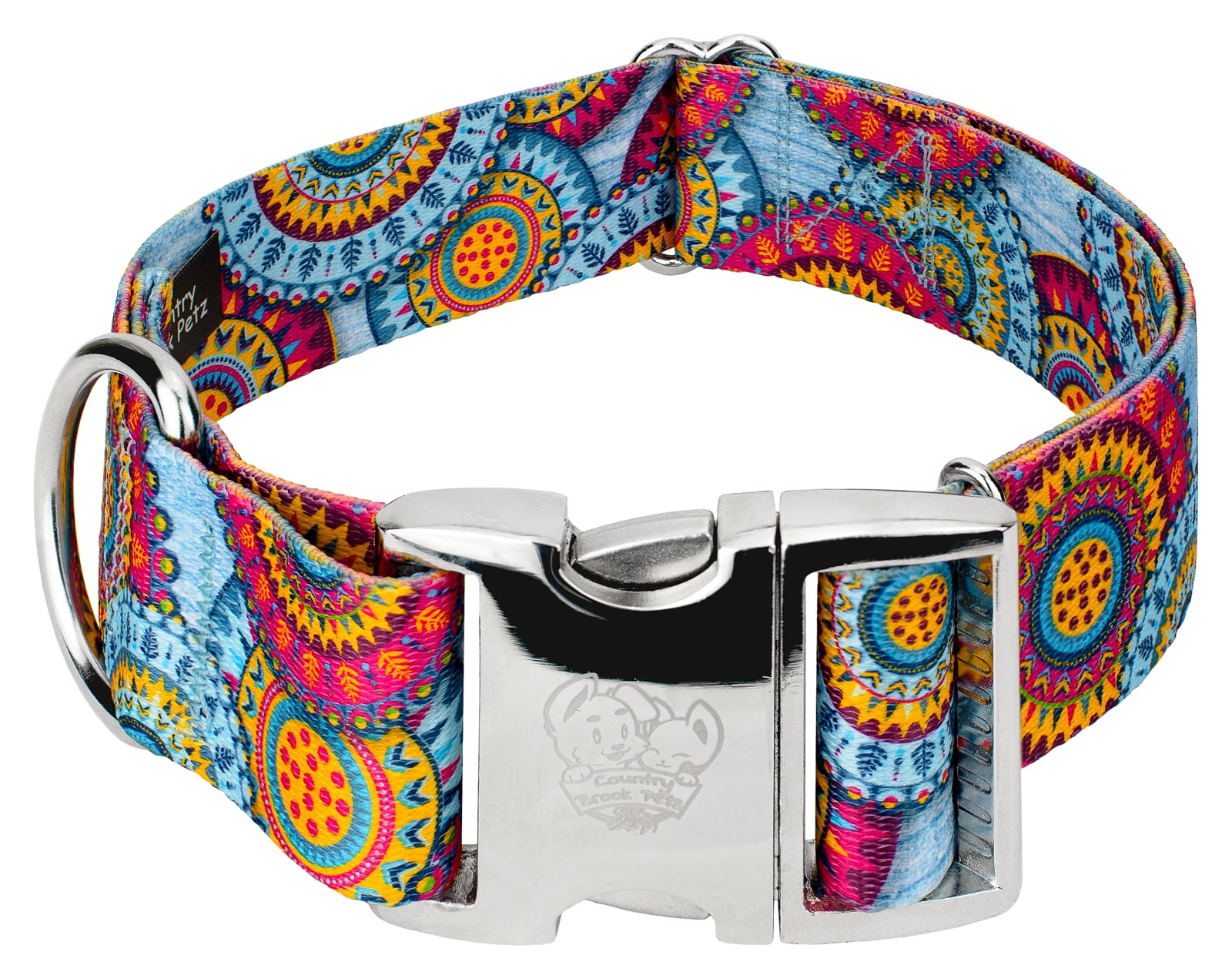 Country Brook Petz® HossFit Jr Wide Premium Dog Collar (Sky Mandala ...