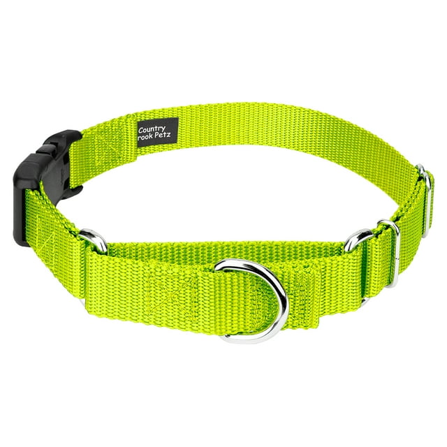 Country Brook Petz® Hot Yellow Durable Nylon Martingale with Deluxe Buckle - Made in the USA, Extra Large
