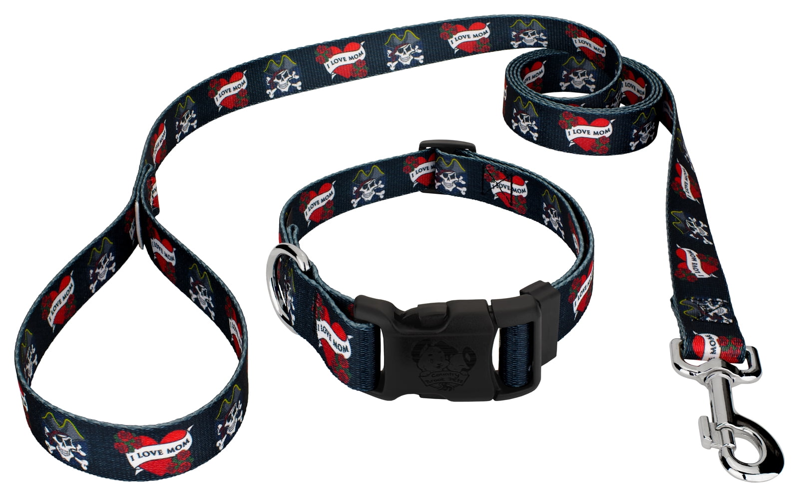 Country Brook Petz® I Love Mom Everyday Dog Collar and Leash, Large