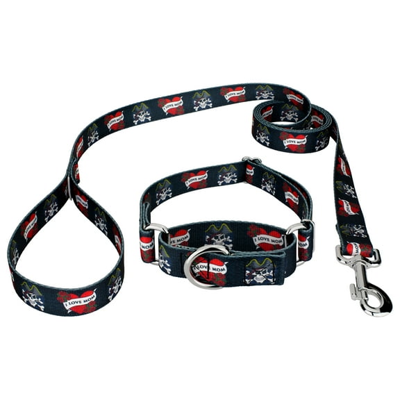 Country Brook Petz® I Love Mom Martingale Dog Collar and Leash, 2XS