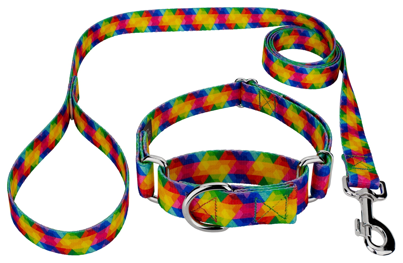 Country Brook Petz® Kaleidoscope Martingale Dog Collar and Leash, Large