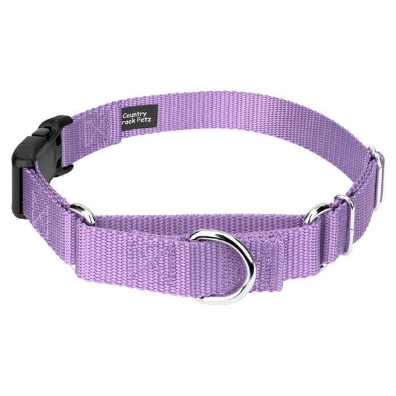 Country Brook Petz® Lavender Durable Nylon Martingale with Deluxe Buckle - Made in the USA, Extra Large