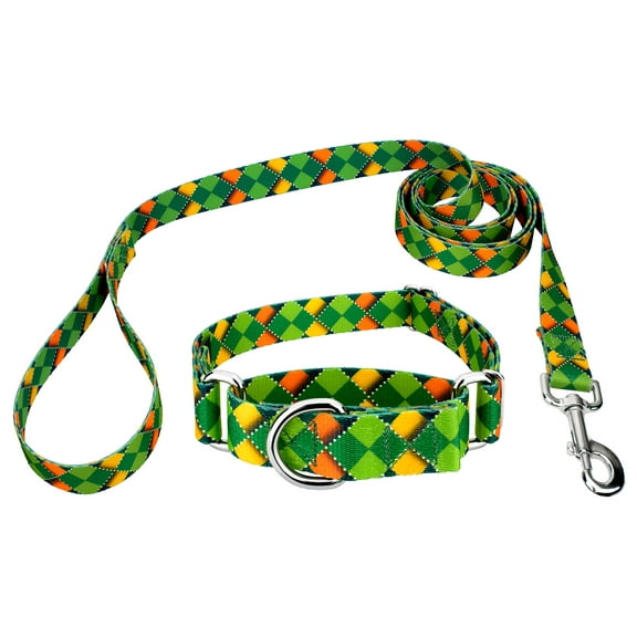Country Brook Petz® Limerick Argyle Martingale Dog Collar and Leash, 2XS