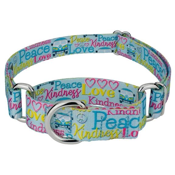 Country Brook Petz® Love and Peace Martingale Dog Collar, 2XS