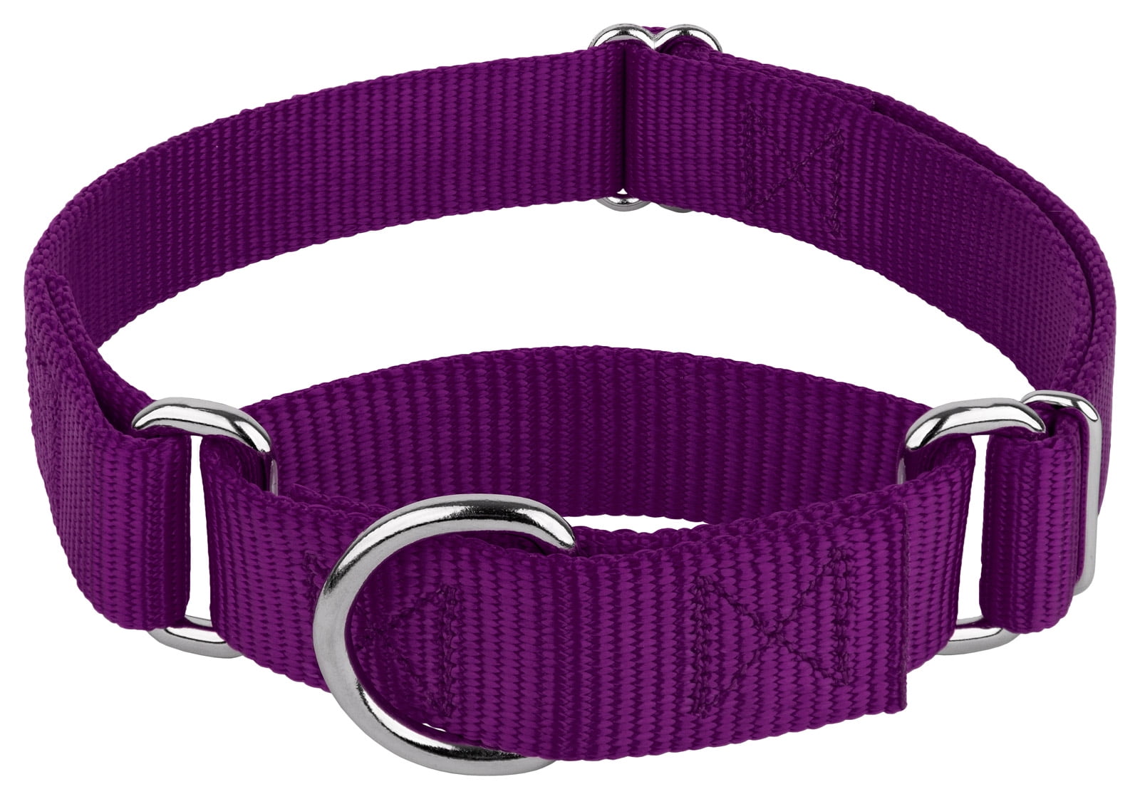Large Personalized Purple Nylon Martingale Dog Collar
