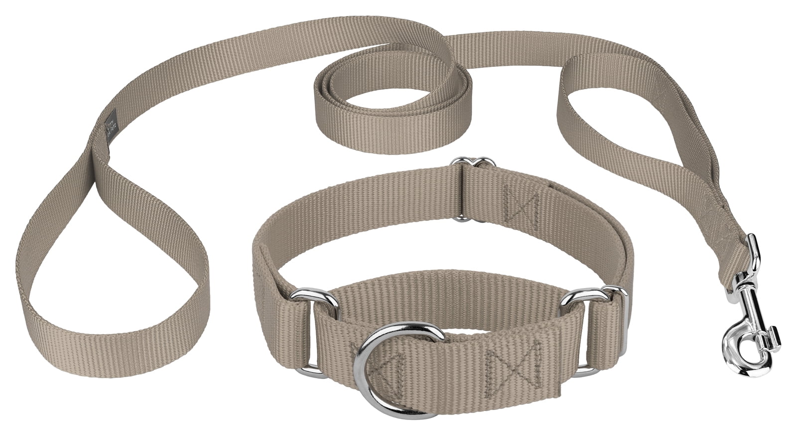 Country Brook Petz Martingale Heavyduty Nylon Dog Collar and Double Handle Leash Silver Small Walmart Business Supplies
