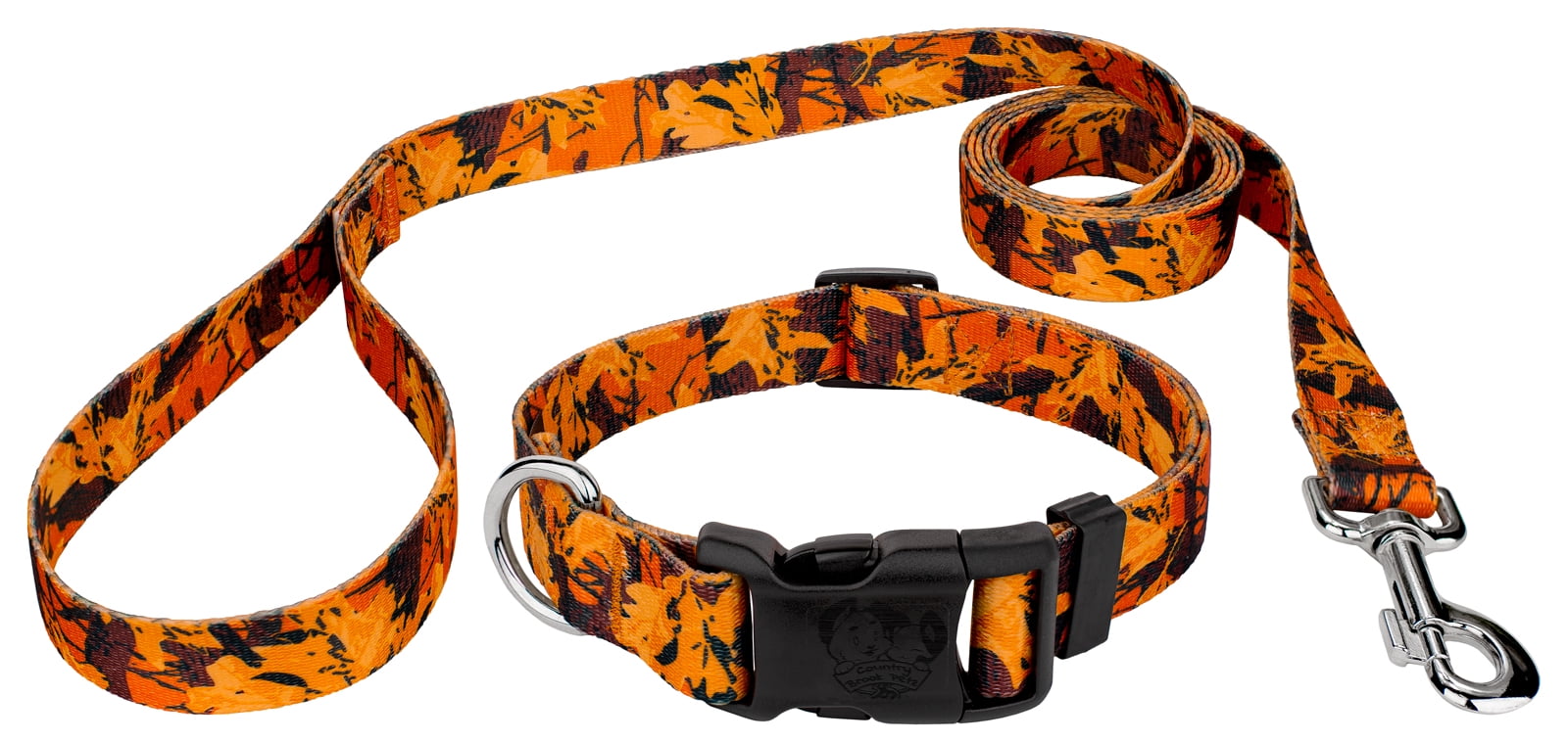 Country Brook Petz® Orange Sunset Camo Everyday Collar and Leash, Small