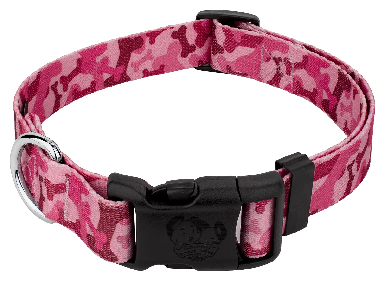 Country Brook Petz Deluxe Pink and Grey Camo Dog Collar Made in the U.S.A. Large Walmart