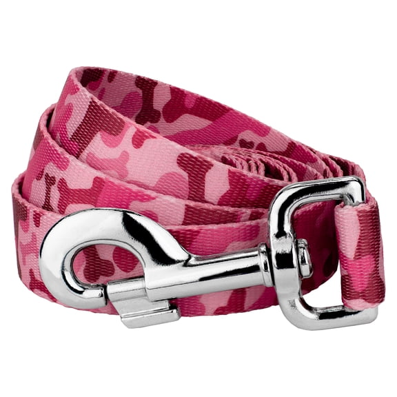 Country Brook Petz - Pink Bone Camo Dog Leash - 6 Feet