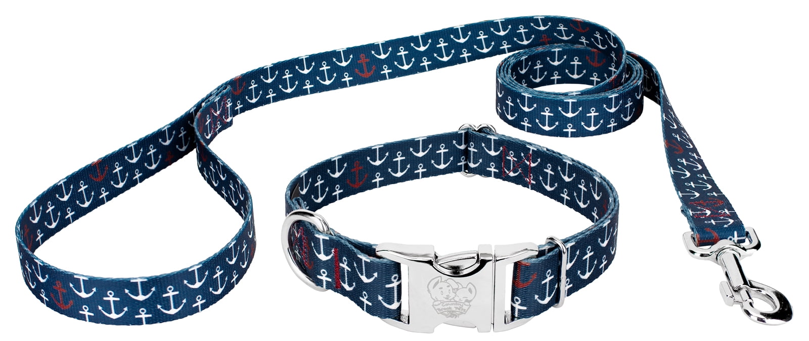 Country Brook Petz Premium Anchors Away Dog Collar and Leash, Large