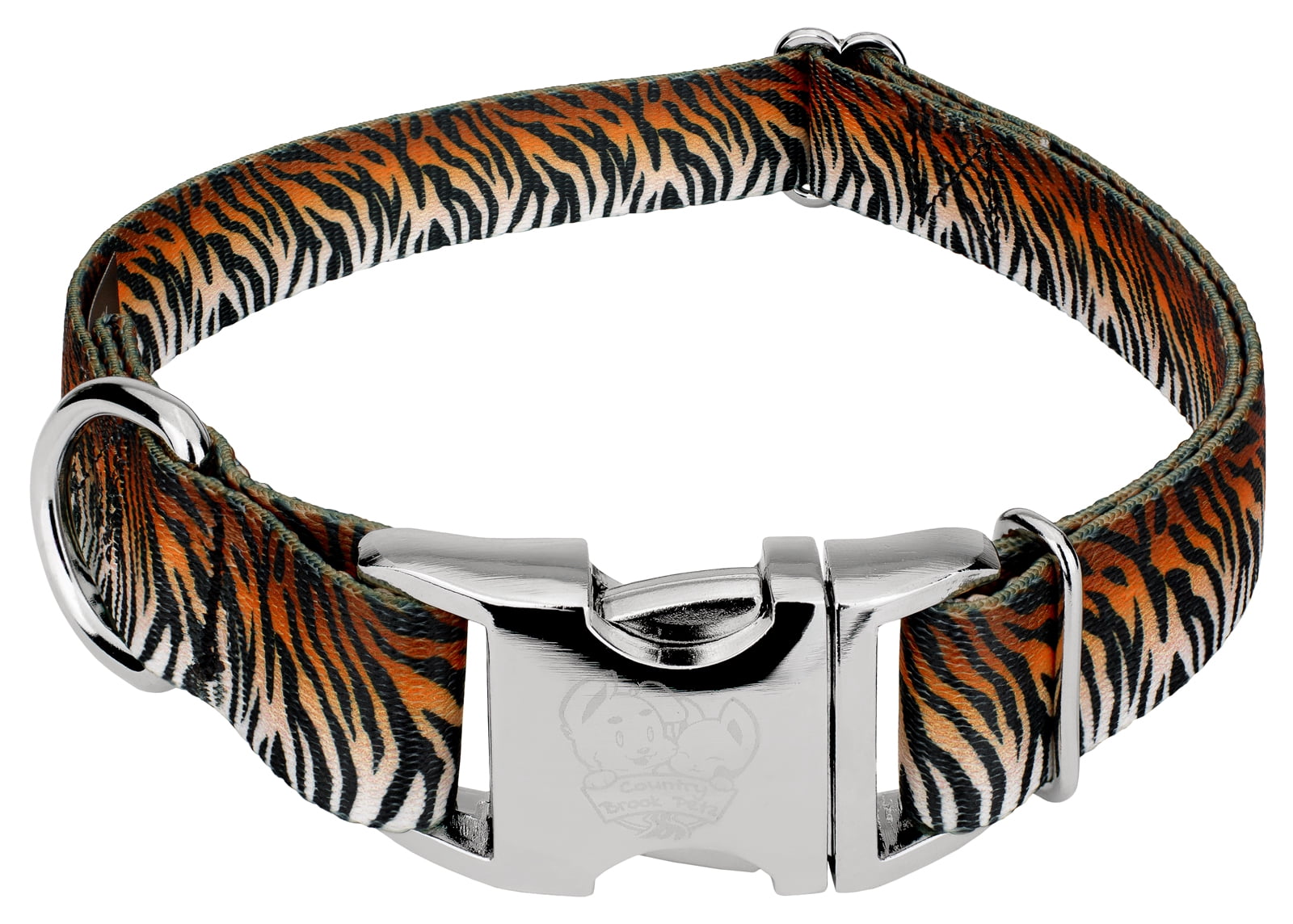 Country Brook Petz® Premium Bengal Tiger Stripes Dog Collar, Large