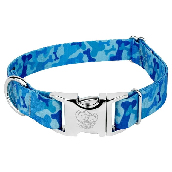 Country Brook Petz® Premium Blue Bone Camo Dog Collar, Large
