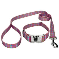 Country Brook Petz® Premium Bubblegum Pink Plaid Dog Collar and Leash, Extra Large