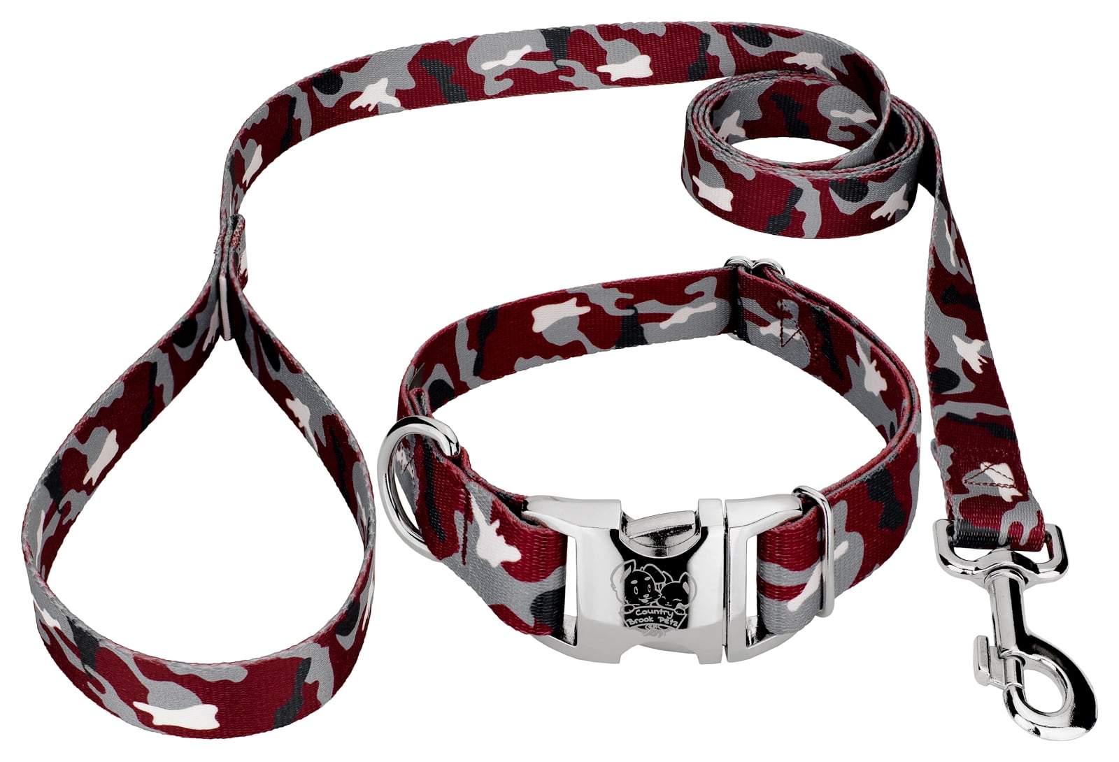 Camo dog top collar and leash