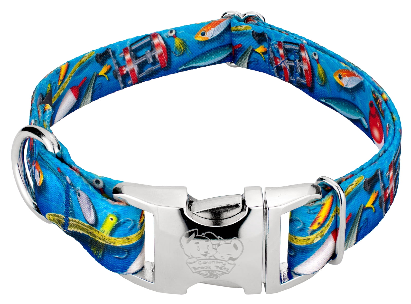 Country Brook Petz® Premium Gone Fishin' Dog Collar, Large