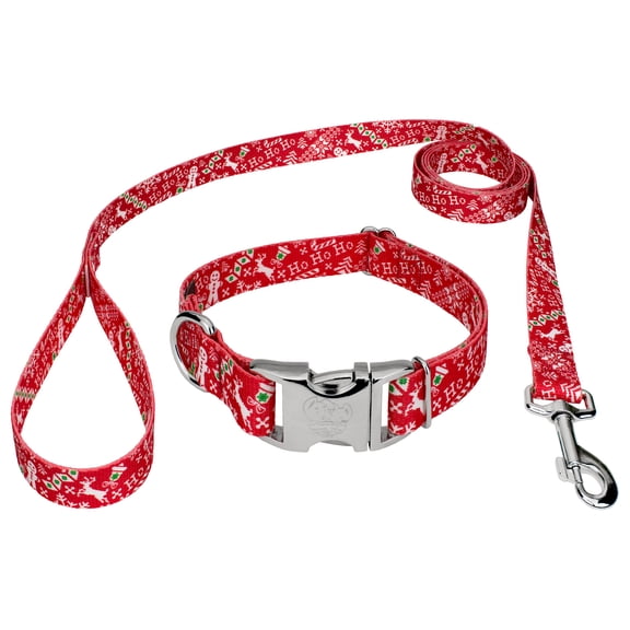 Country Brook Petz® Premium Ho Ho Ho Dog Collar and Leash, Small