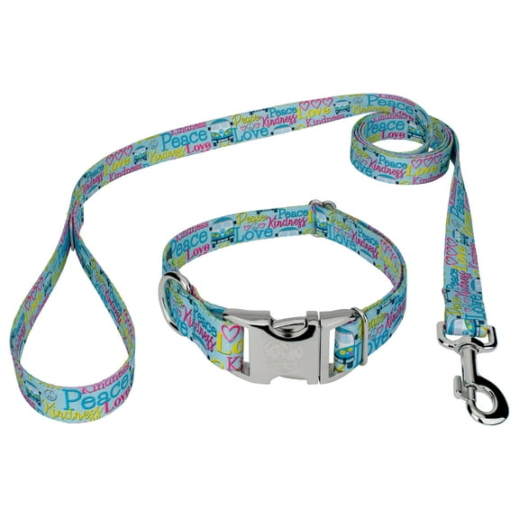 Country Brook Petz® Premium Love and Peace Dog Collar and Leash, Extra Large