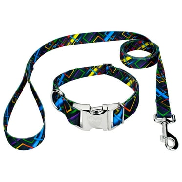 Country Brook Petz® Premium Memphis 90s Dog Collar and Leash, Medium