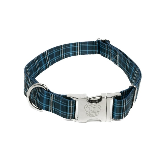 Country Brook Petz® Premium Navy Plaid Dog Collar, Extra Large