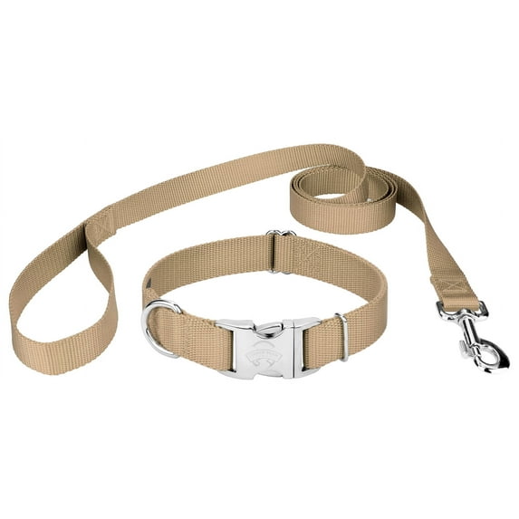 Country Brook Petz® Premium Nylon Dog Collar and Leash - Copper Gold, Small