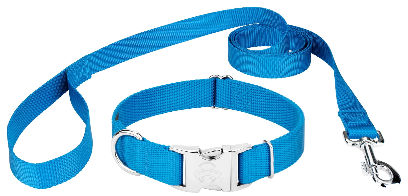 Country Brook Petz Premium Nylon Dog Collar and Leash - Ice Blue, Large -  Walmart.com