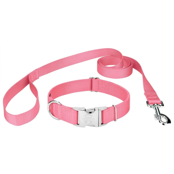 Country Brook Petz Premium Nylon Dog Collar and Leash Pink Large Walmart Business Supplies