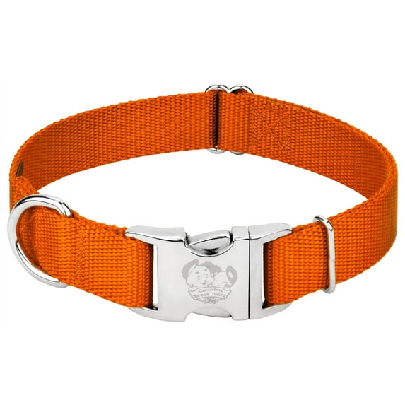 Country Brook Petz® Premium Nylon Dog Collar with Metal Buckle for Small Medium Large Breeds (Extra Large, 1 Inch, Orange)