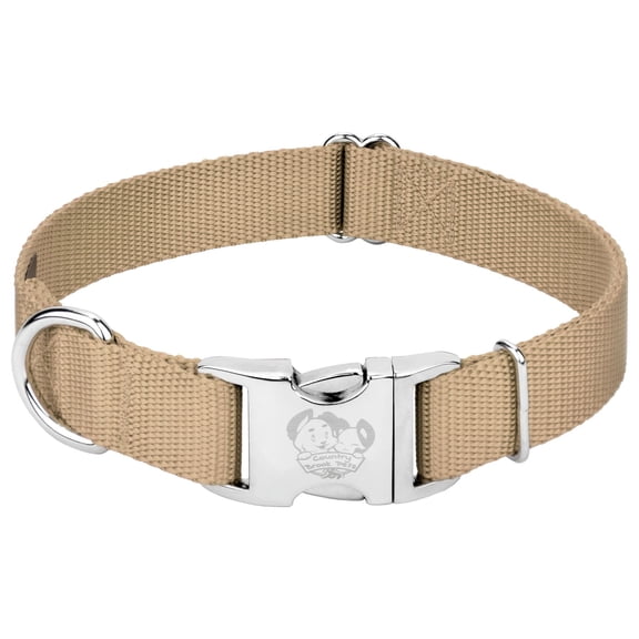 Country Brook Petz® Premium Nylon Dog Collar with Metal Buckle for Small Medium Large Breeds (Medium, 3/4 Inch, Copper Gold)
