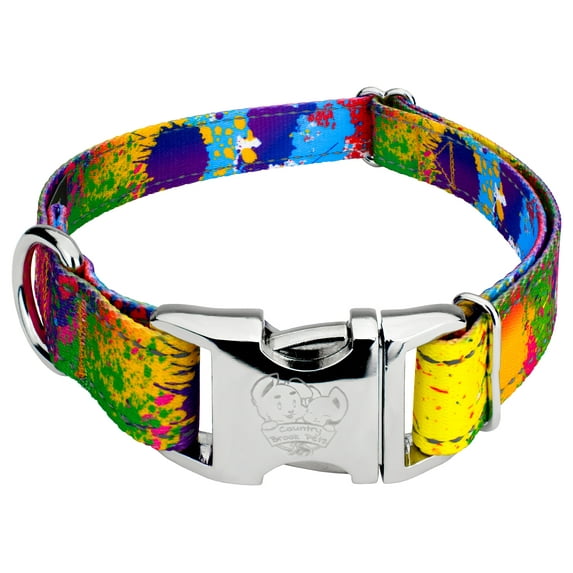 Country Brook Petz® Premium Paint Splatter Reflective Dog Collar, Large