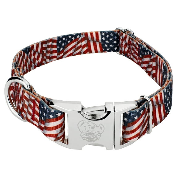 Country Brook Petz® Premium Patriotic Tribute Dog Collar, Large