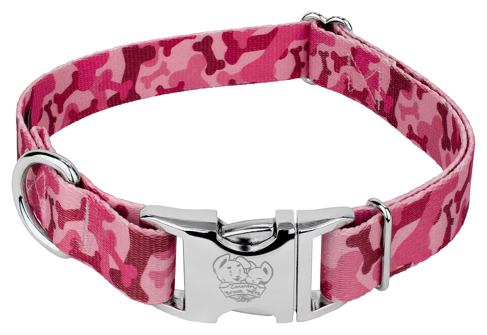 Country Brook Petz® Premium Pink Bone Camo Dog Collar, Medium - image 1 of 6