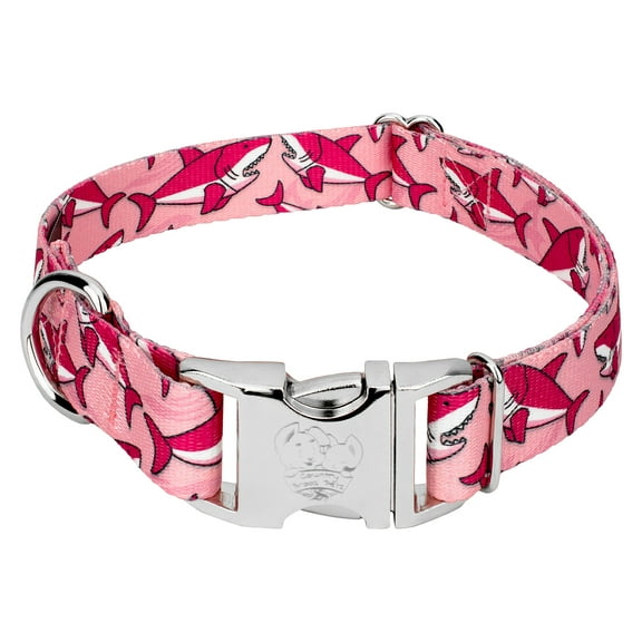 Country Brook Petz® Premium Pink Sharks Dog Collar, Small