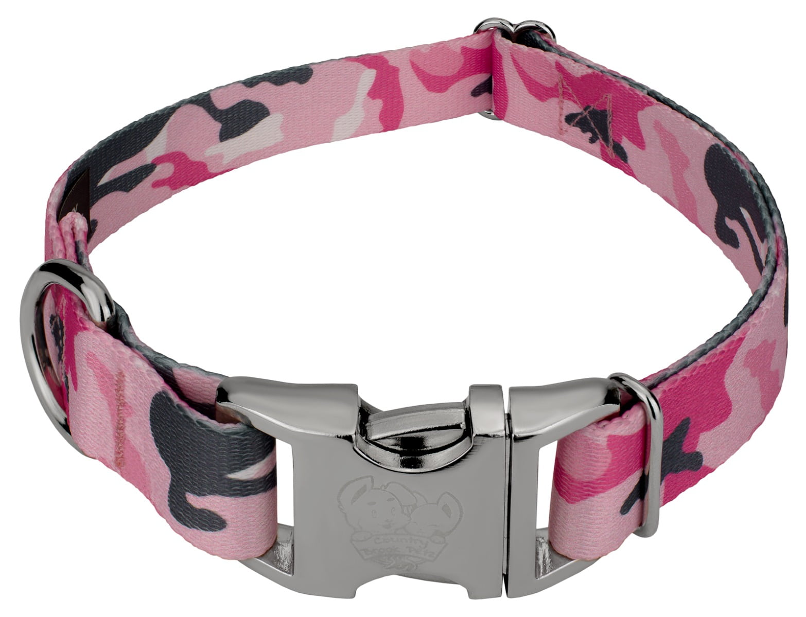 Country Brook Petz® Premium Pink and Grey Camo Dog Collar, Extra