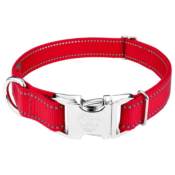 Country Brook Petz® Premium Red Reflective Nylon Dog Collar - Medium