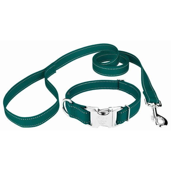 Country Brook Petz® Premium Reflective Nylon Dog Collar & Leash - Large