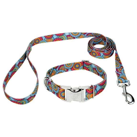 Country Brook Petz® Premium Sky Mandala Dog Collar and Leash, Medium