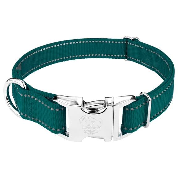 Country Brook Petz® Premium Teal Reflective Nylon Dog Collar - Large