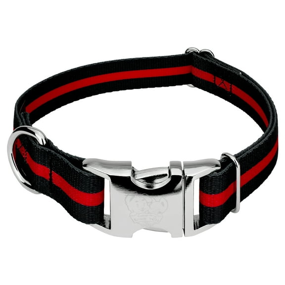 Country Brook Petz® Premium Thin Red Line Dog Collar- Made in the U.S.A., Large