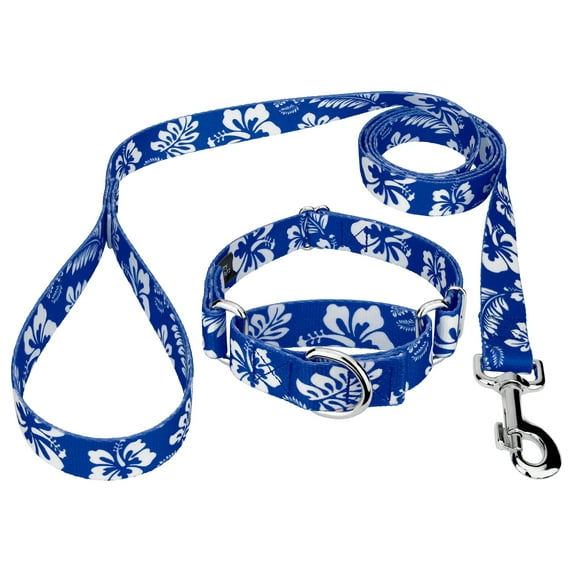 Country Brook Petz® Royal Blue Hawaiian Martingale Dog Collar and Leash, Extra Large