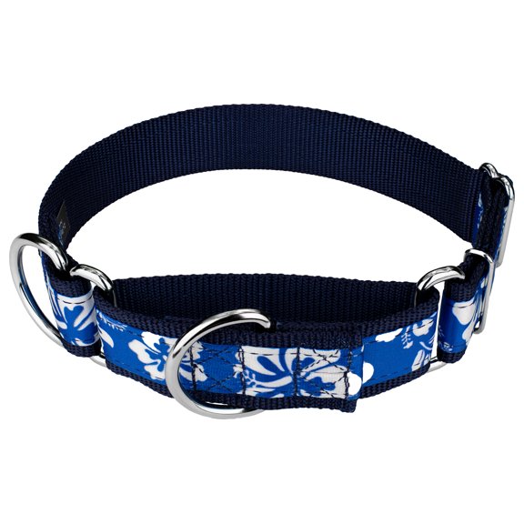 Country Brook Petz® Royal Blue Hawaiian Signature Martingale Dog Collar, 1 1/2 inch, Medium