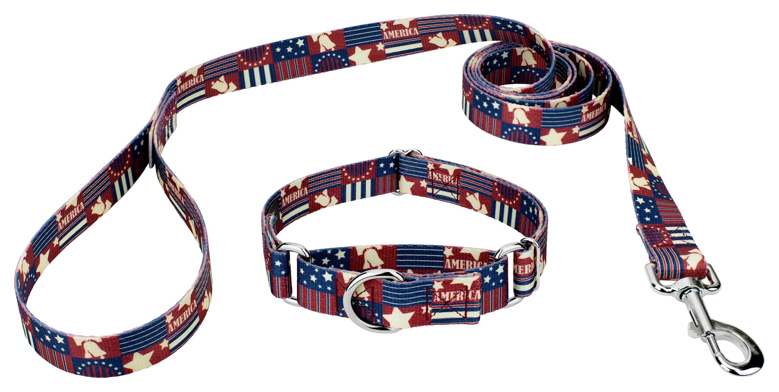Country Brook Petz® Spirit of '76 Martingale Dog Collar and Leash, Large