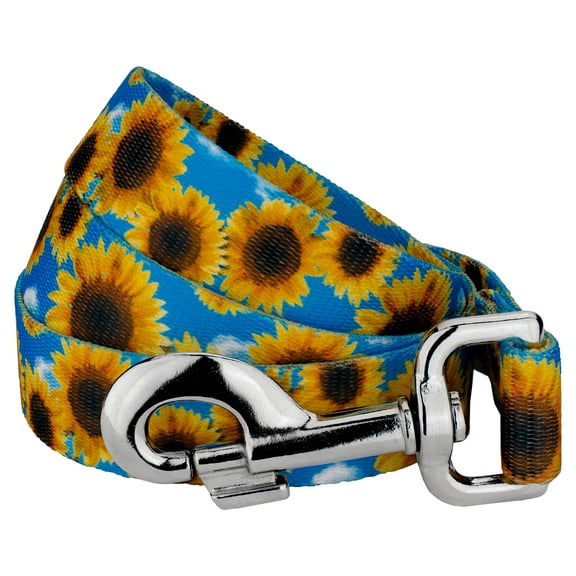 Country Brook Petz - Sunflowers Dog Leash - Floral Collection with 8 Charming Designs (4 Foot, 1 inch Wide)